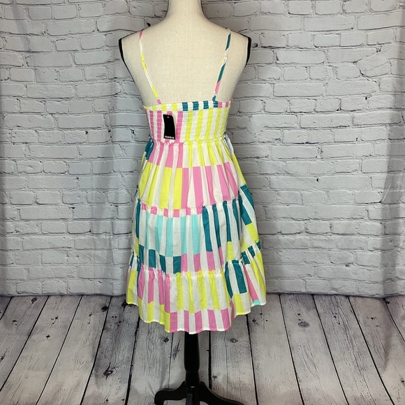 Torrid Mini Cotton Voile Trapeze Cover Up Dress Playful Stripe Dew O L/12 NWT - Picture 8 of 16